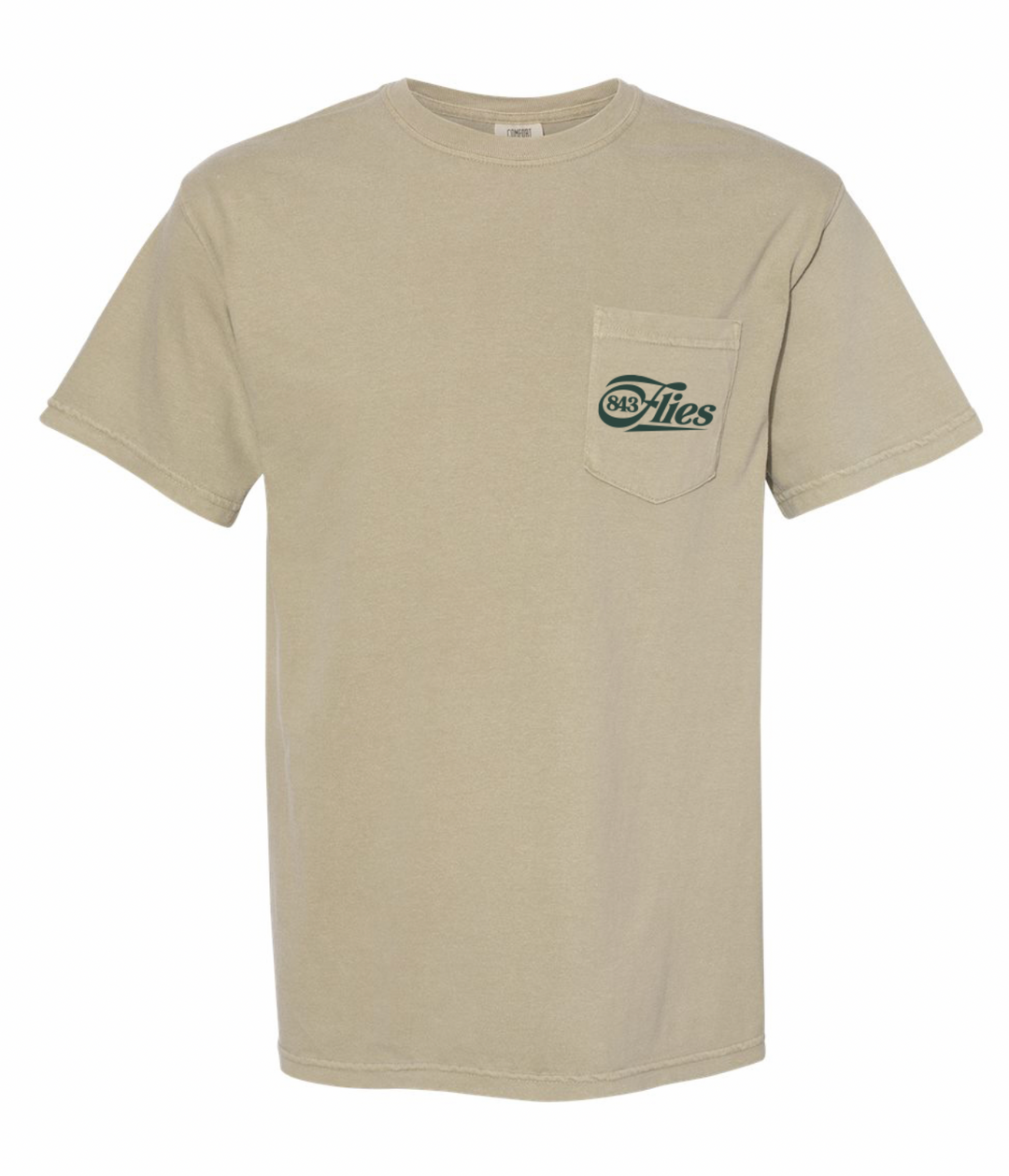 843 Flies Pocket Tee Kahki Olive - Chucktown Cracklin'