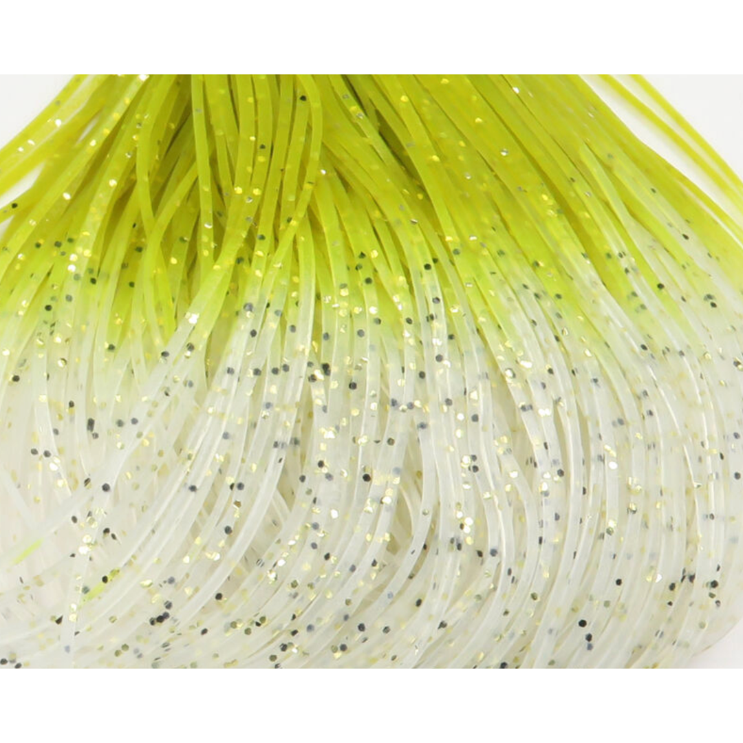Chartreuse lime green gradient Shrimpy Crabby Legs fly tying material with glitter