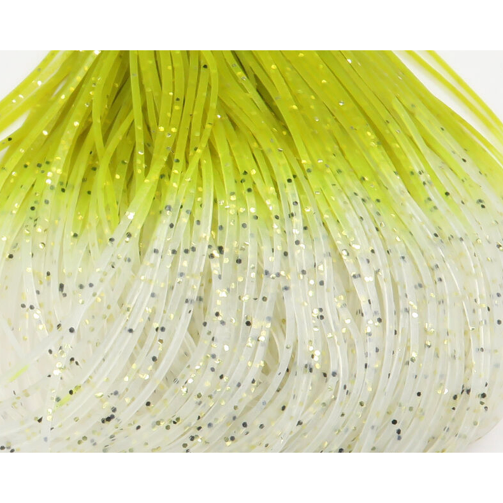 Chartreuse lime green gradient Shrimpy Crabby Legs fly tying material with glitter