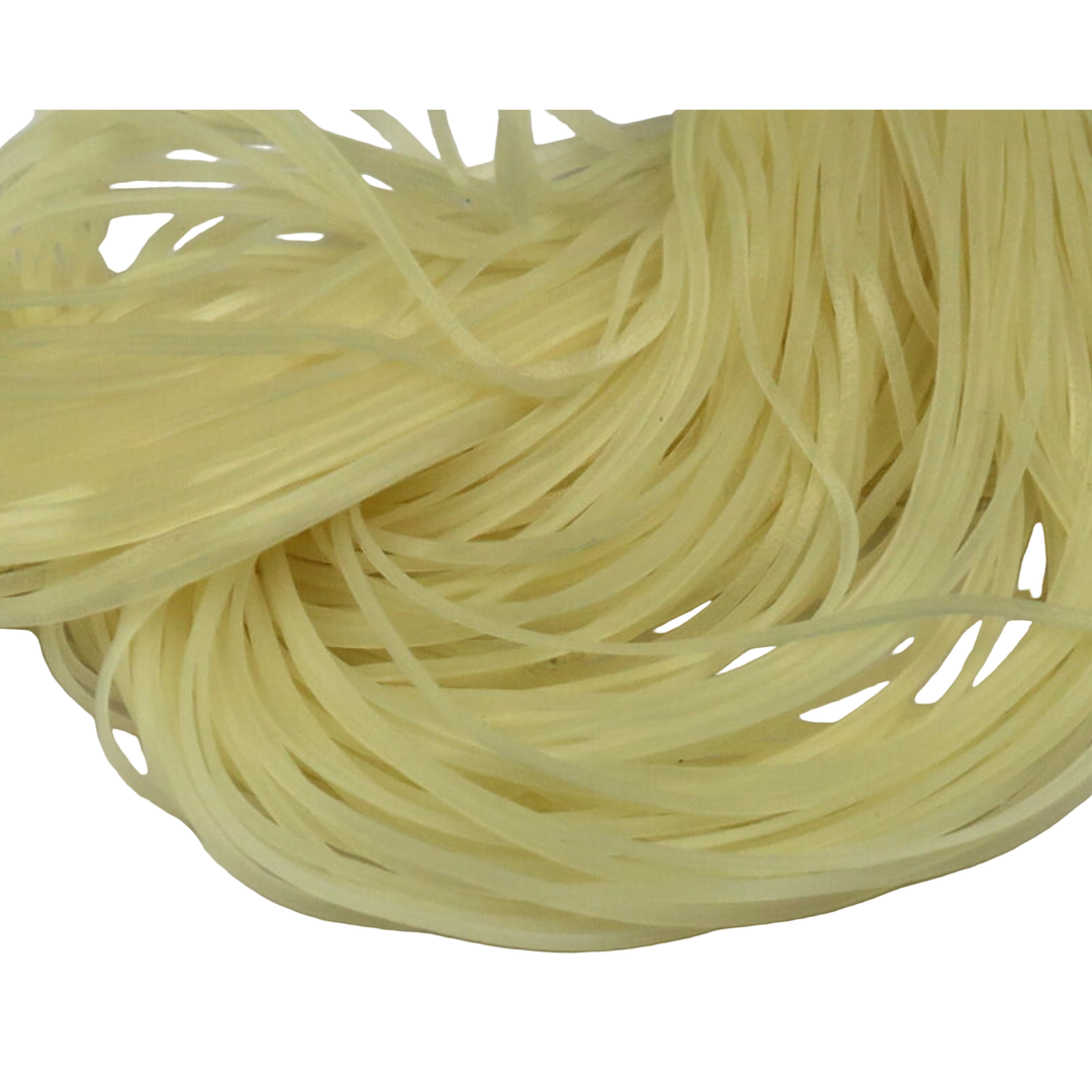 Tan silicone flutter legs for fly tying, smooth translucent material