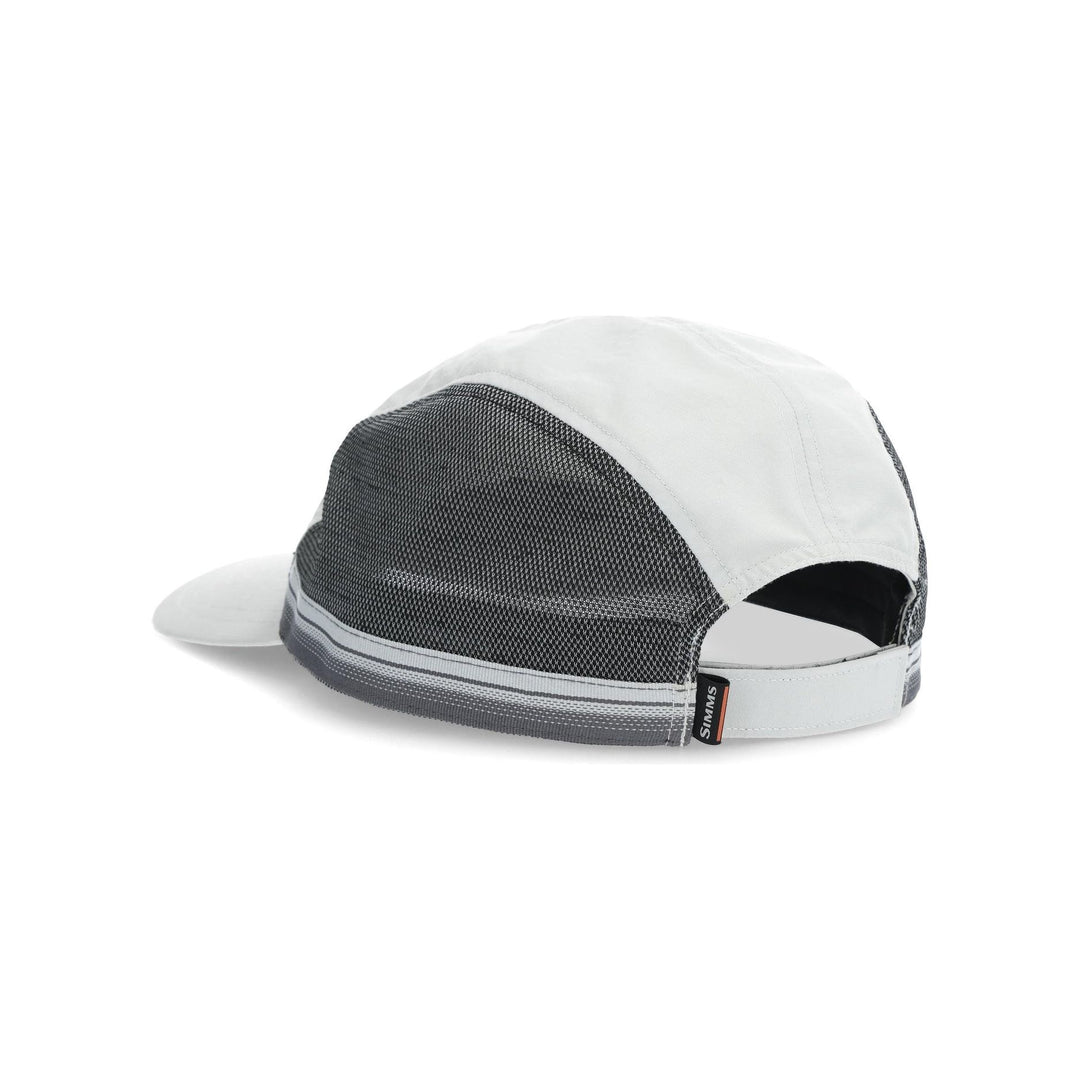 Simms Superlight Flats Cap Sterling rear view showing adjustable hook and loop strap and mesh side panels