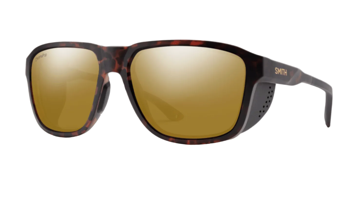 Smith Embark matte tortoise sunglasses with ChromaPop Bronze mirror lenses