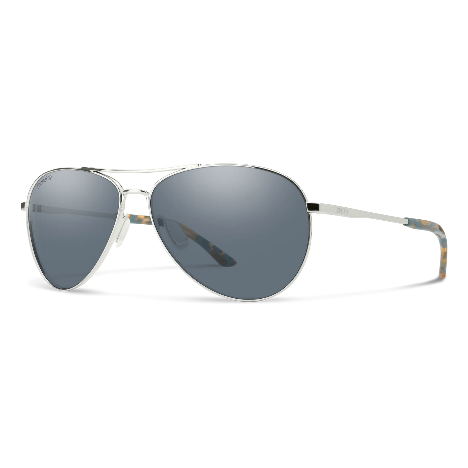 Smith Langley 2 sunglasses showing engraved logo and adjustable nose pads