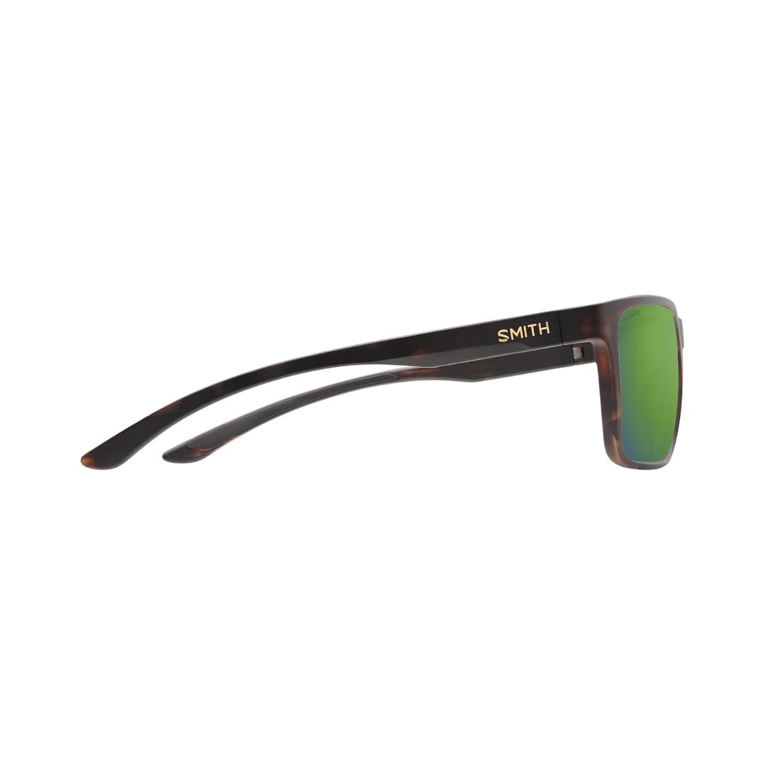 Side view of Smith Riptide bio-based frames with spring hinges and gold logo