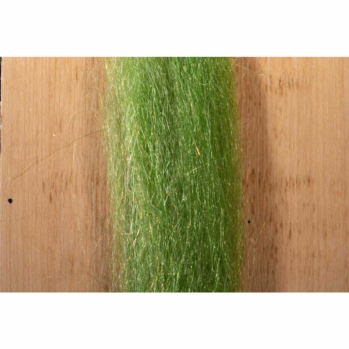Bright green synthetic shiner fiber blend for saltwater baitfish imitations