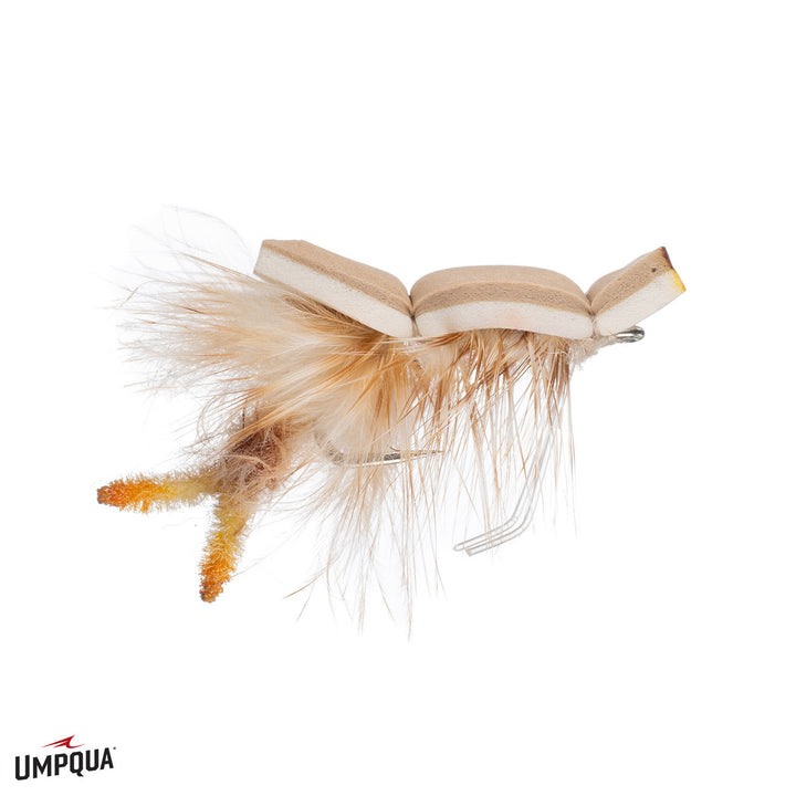 Umpqua Strong Arm Floating Crab fly in beige with orange legs and V-style weed guard