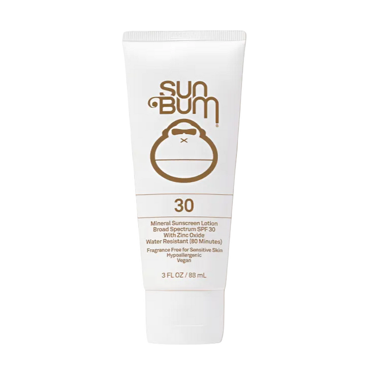 Sun Bum SPF 30 Mineral Sunscreen Lotion tube with zinc oxide