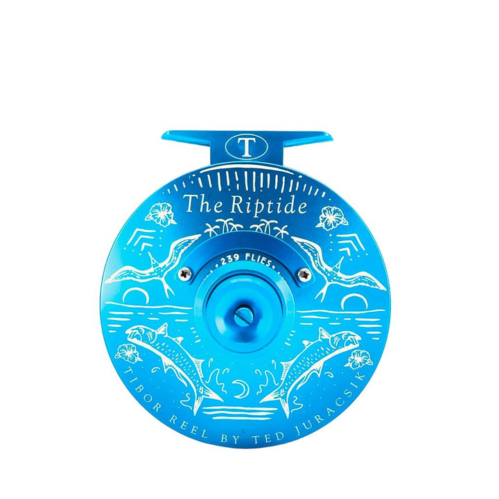 Tibor Riptide Gen 4 - Aqua w/Aqua Small Parts & 239 Bre Drake Tarpon Art (CUSTOM)(IN STOCK)