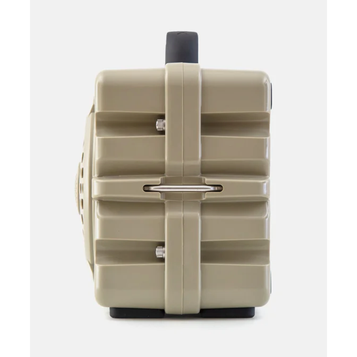 Turtle Box Gen 3 tan speaker side profile with D-ring attachment point