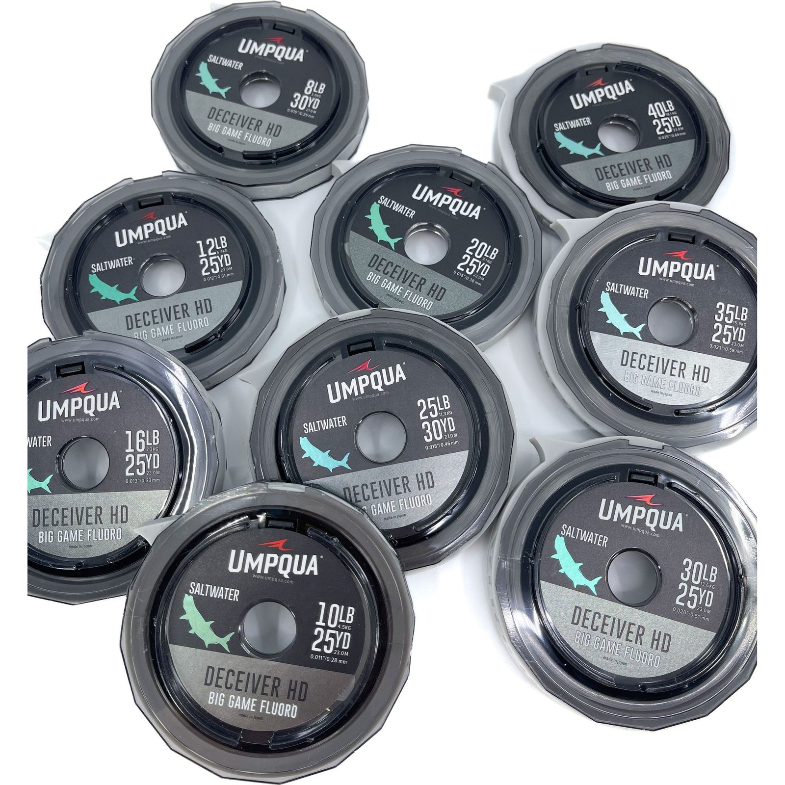 Assorted Umpqua Deceiver HD Saltwater Fluorocarbon Tippet Spools