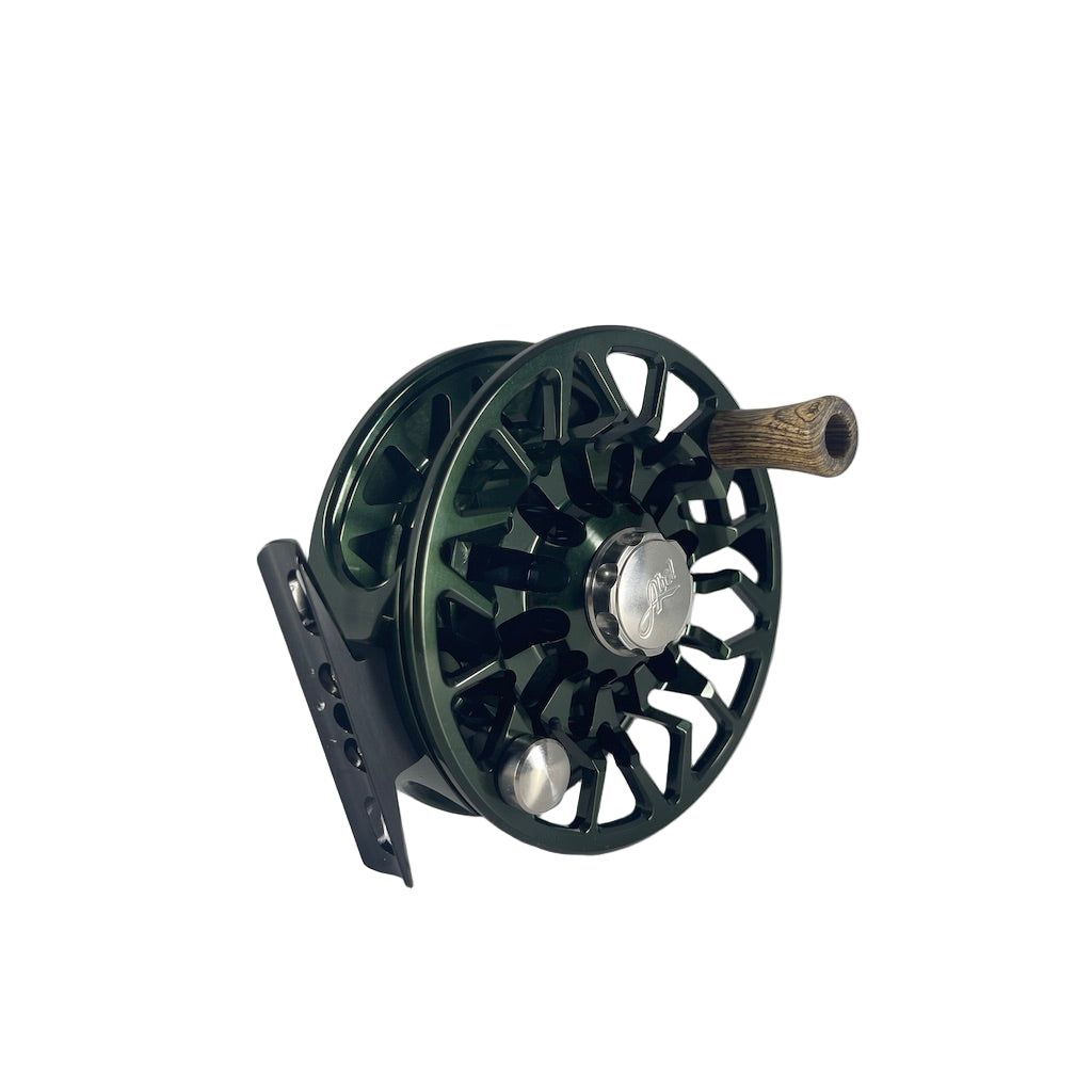 Abel SDS 7/8 Solid Deep Green, w/Deep Green Drag Knob & Lg Walnut Handle & Moondance Finish (IN STOCK)