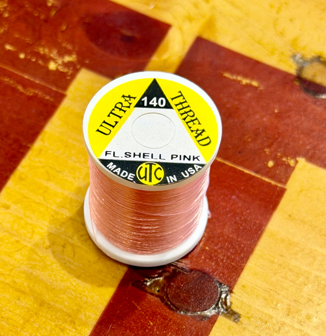 Wapsi Ultra Thread 140 in FL Shell Pink for fly tying