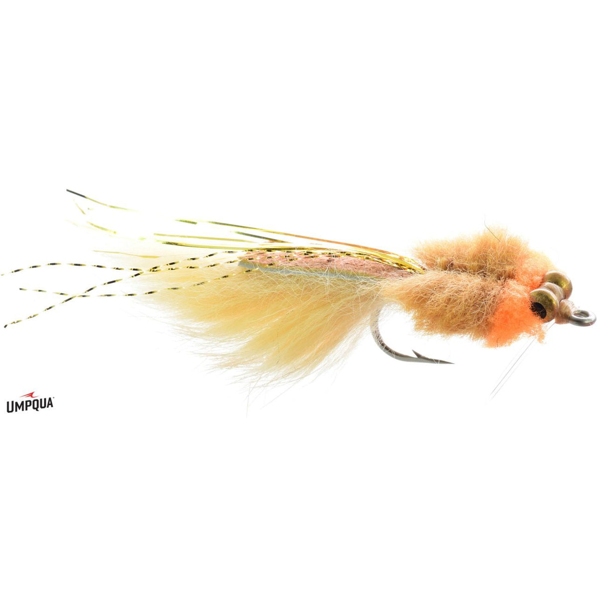 Umpqua Drum Beater 02 orange and pink saltwater fly with gold tinsel for snook and redfish