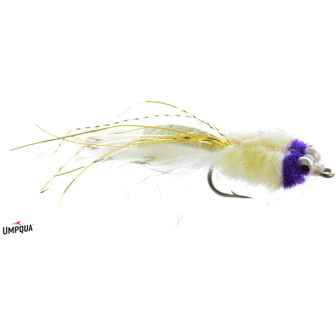 Umpqua Drum Beater 02 white and purple saltwater fly with silver eyes for sea trout