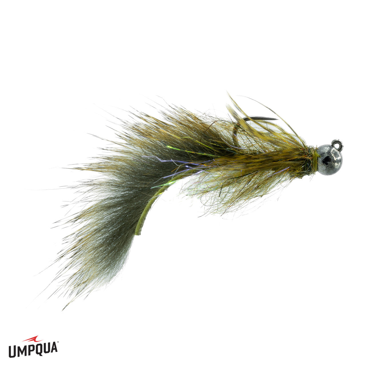 Umpqua Egan's Poacher sculpin olive trout fly with soft hackle collar