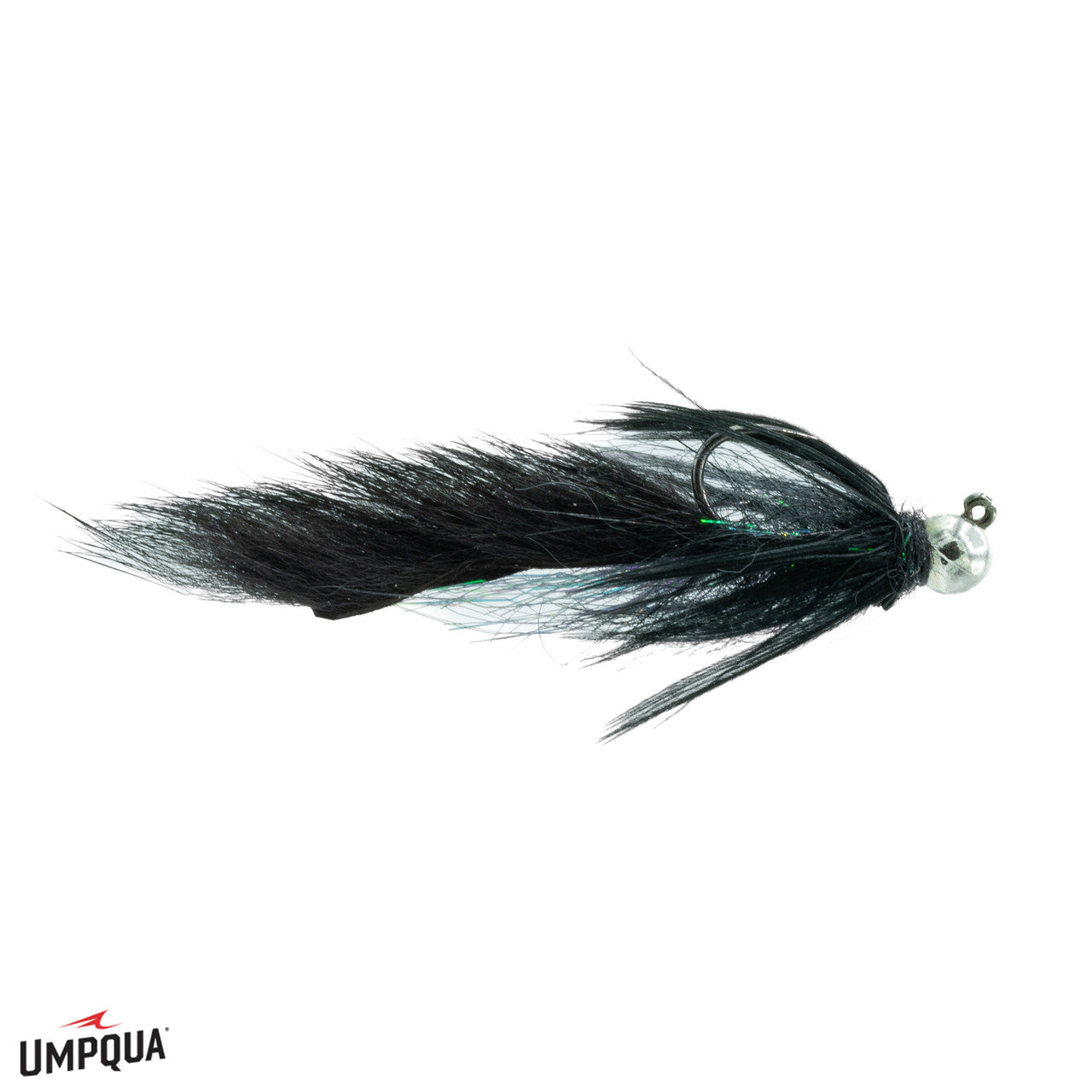 Umpqua Egan's Poacher black streamer fly with simi seal body and squirrel tail