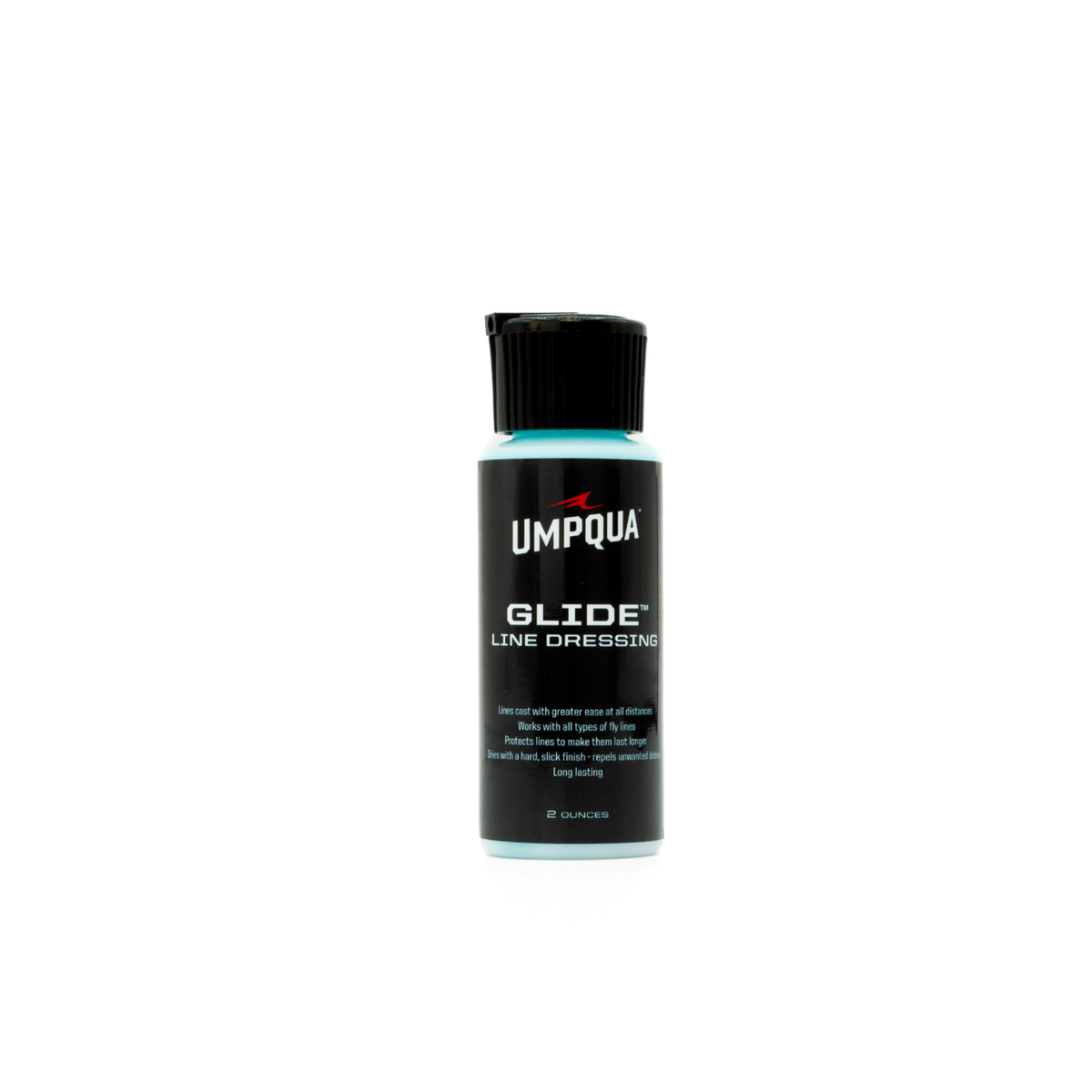Umpqua Glide Line Dressing in 2 oz turquoise bottle for fly line maintenance