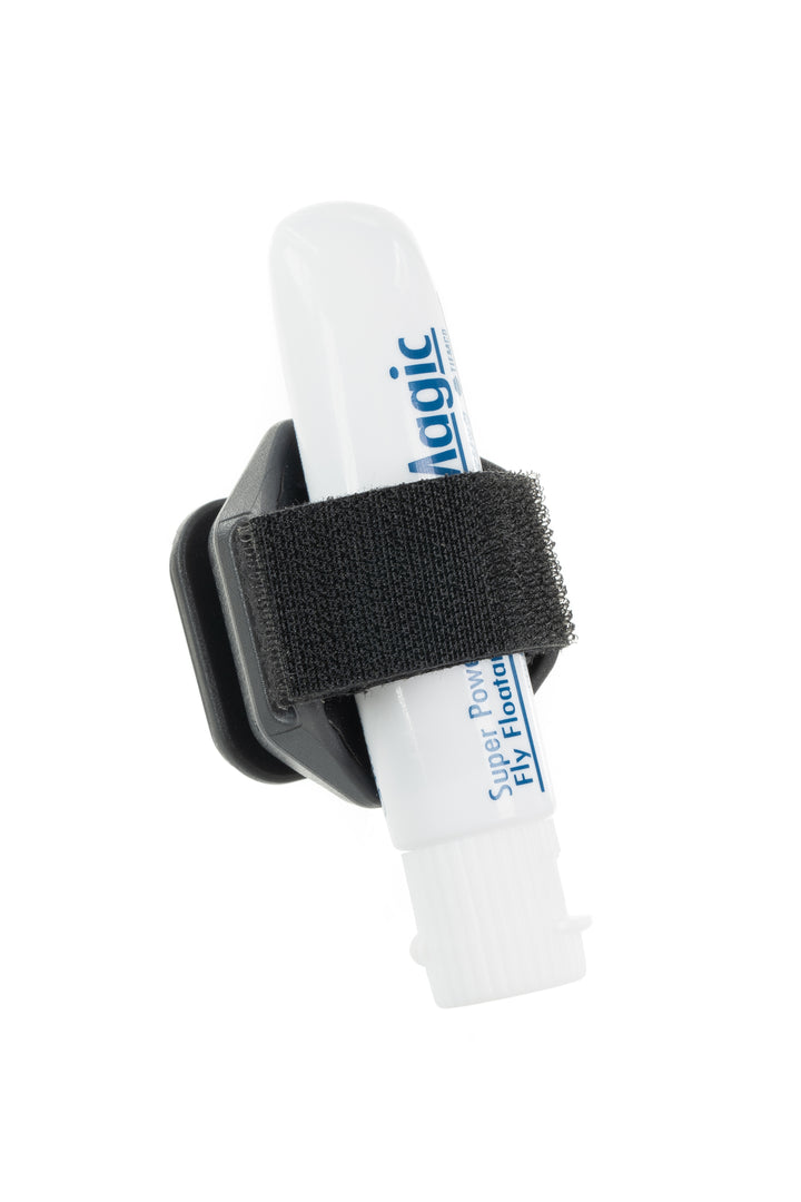 Umpqua LINK DryDock floatant holder securing white fly floatant bottle with magnetic snap