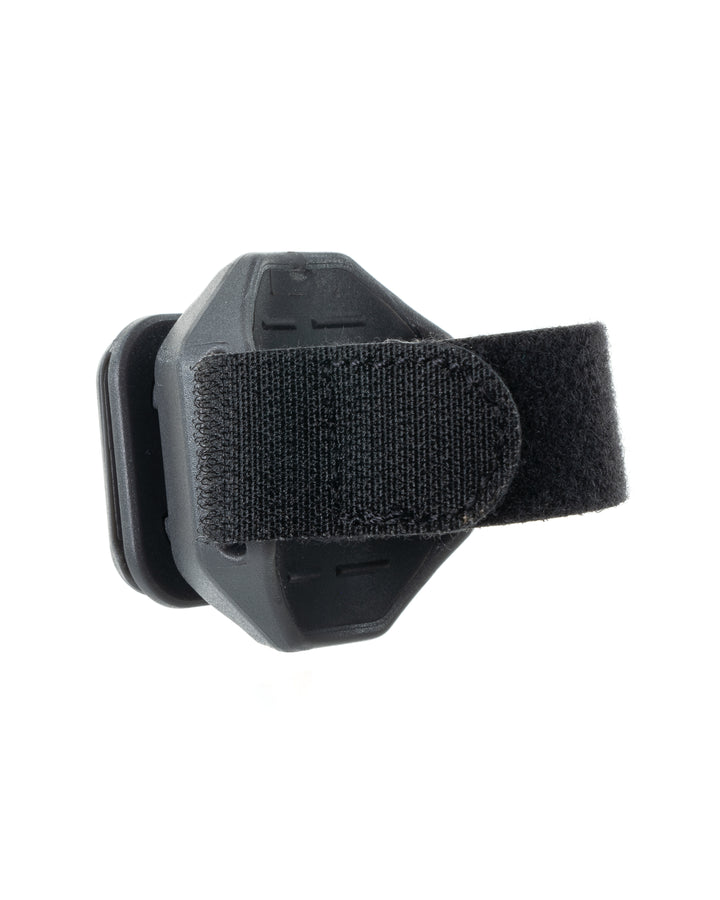 Close-up of Umpqua LINK DryDock velcro strap loop texture and molded plastic housing detail