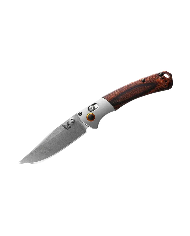 Benchmade - Mini Crooked River | Gray Aluminum &amp; Wood | Clip-Point (IN STOCK)