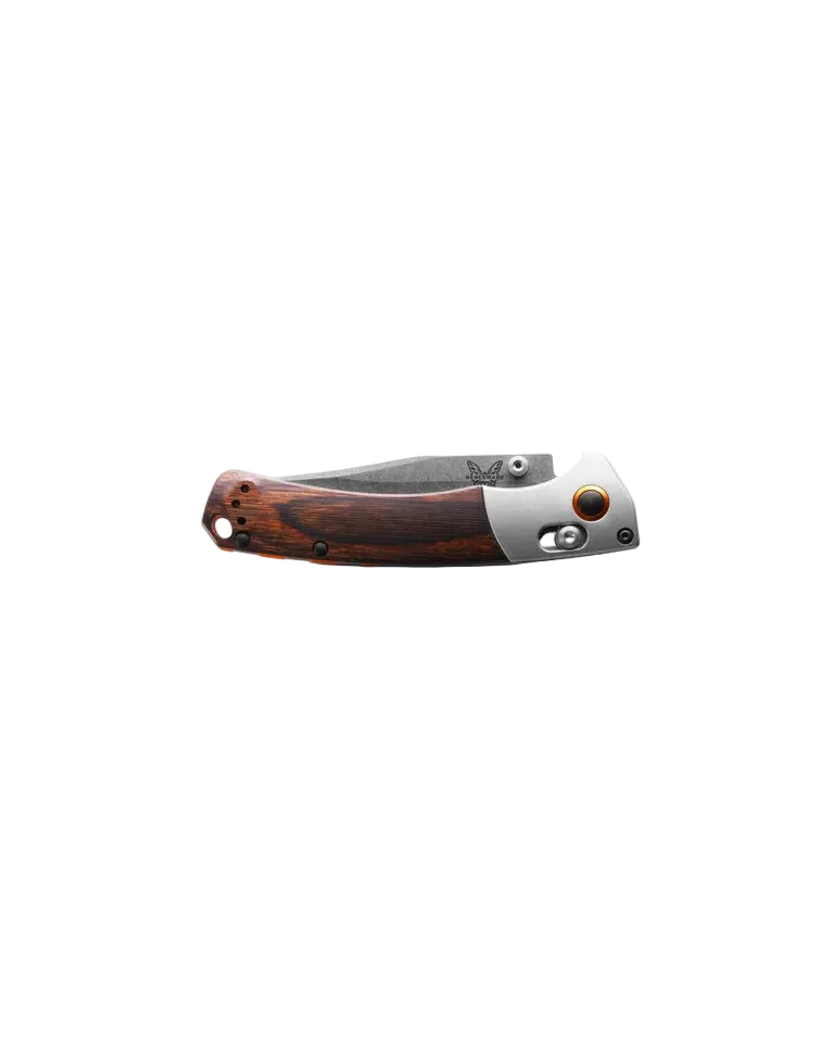 Benchmade - Mini Crooked River | Gray Aluminum &amp; Wood | Clip-Point (IN STOCK)
