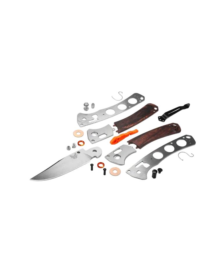 Benchmade - Mini Crooked River | Gray Aluminum &amp; Wood | Clip-Point (IN STOCK)