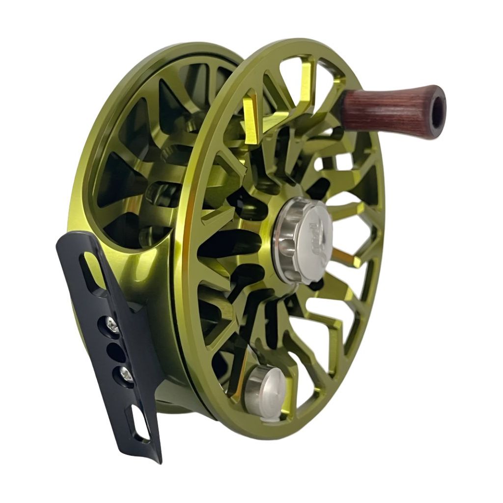 Abel Reels SDS 9/10 - Solid Olive w/Olive Drag Knob & Rosewood Handle - Bre Drake 239Flies Redfish Design (IN STOCK)