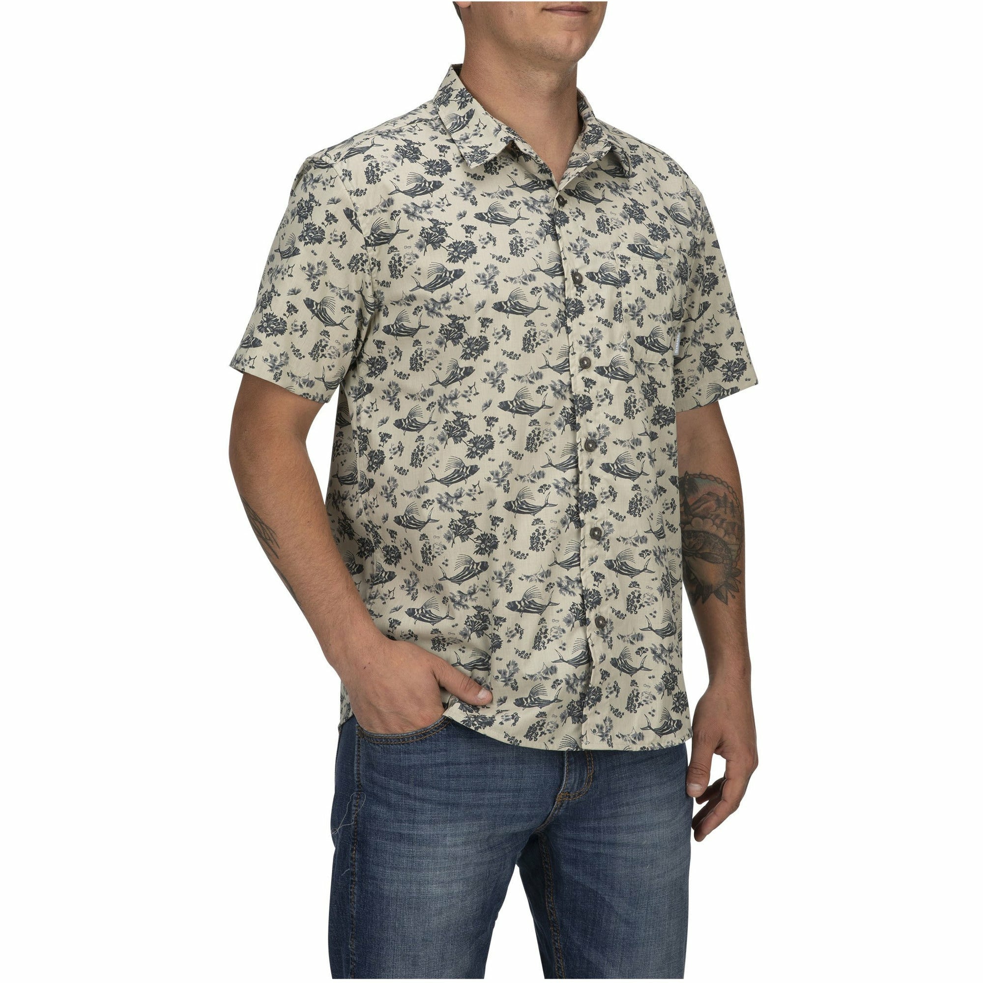 Simms M's Tailout SS Shirt - Rooster Fest Khaki