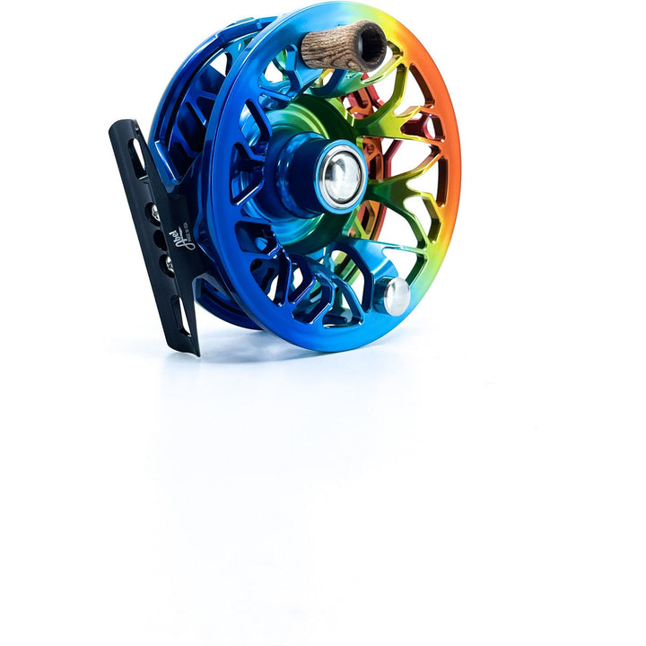 Abel Rove 4/6 fly reel with Baja Fade finish, walnut handle, and blank drag plate