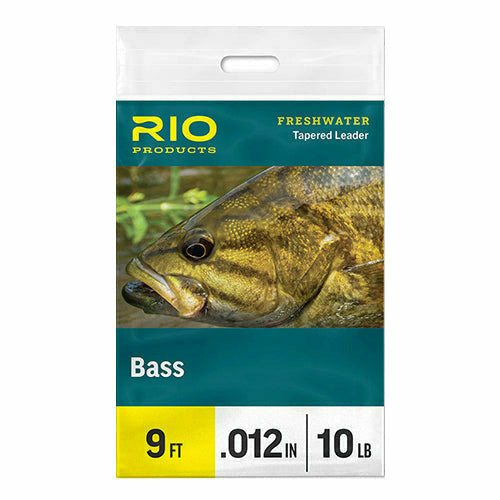 Rio Freshwater Tapered Bass Leader packaging with 9ft length and 10lb test strength details