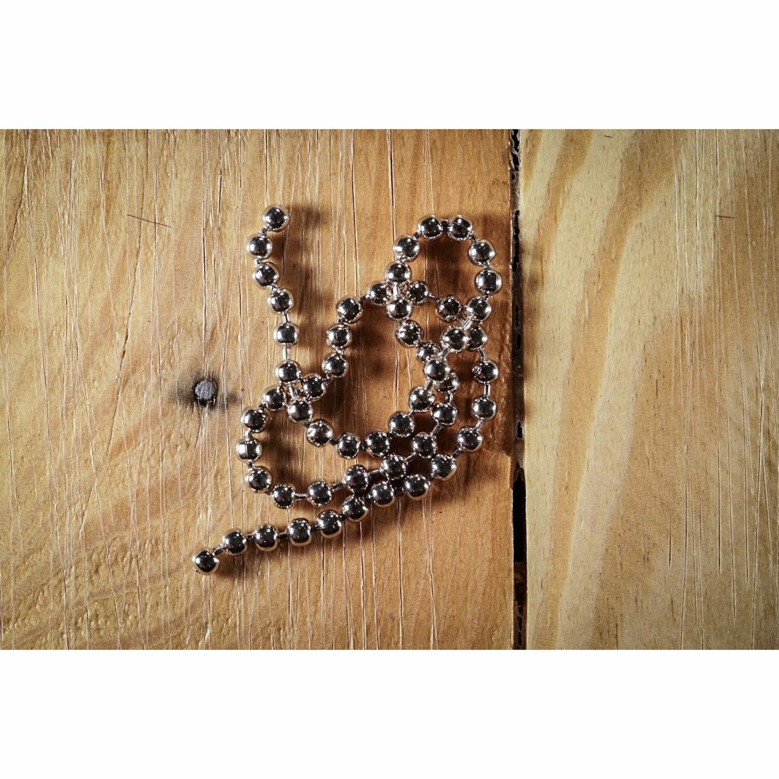 Medium silver bead chain for fly tying materials
