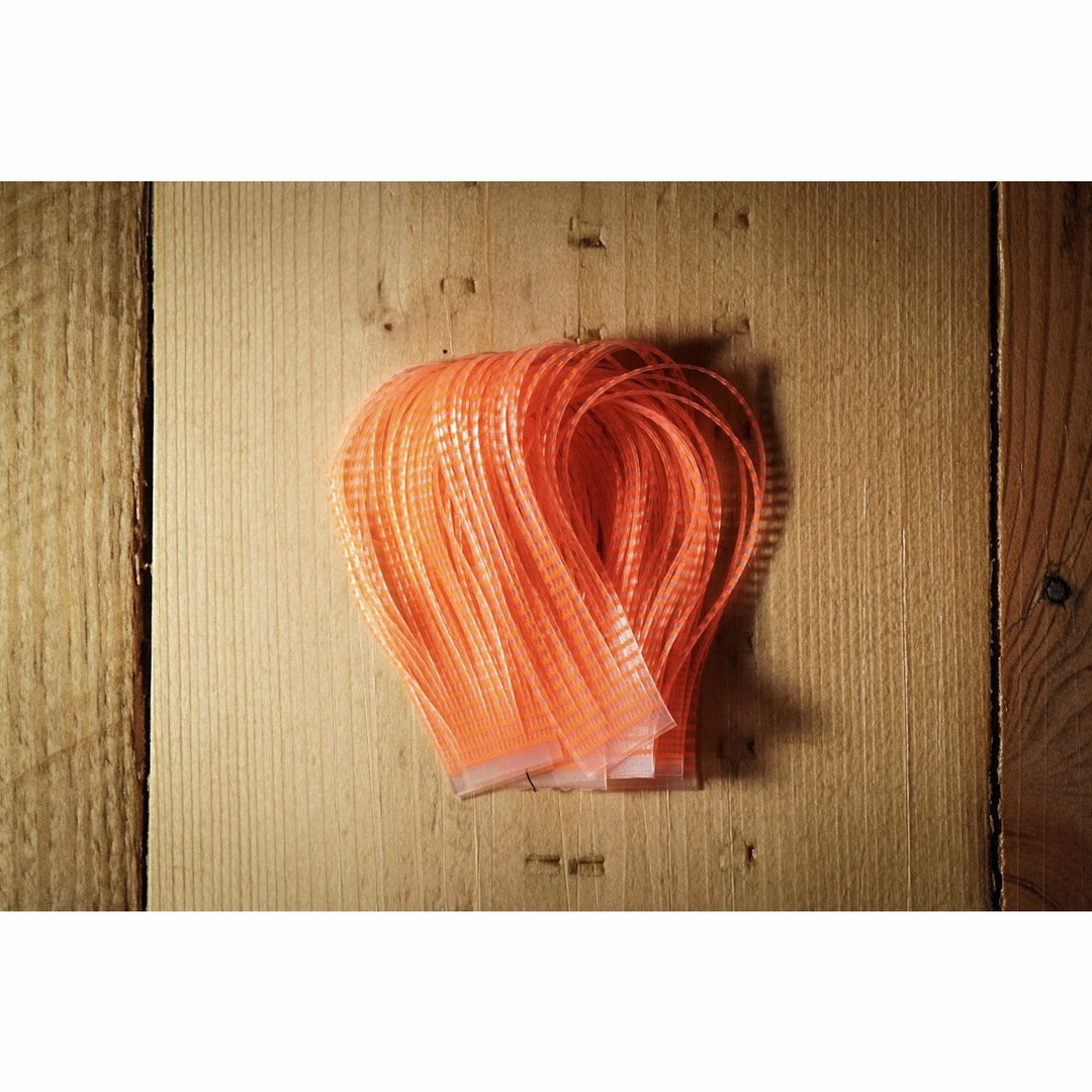 Fluorescent orange barred clear silicone fly tying legs bundle