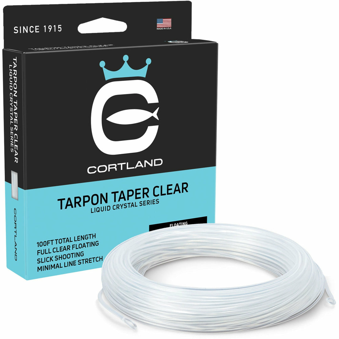 Cortland Tarpon Taper Clear fly line packaging and monofilament coil