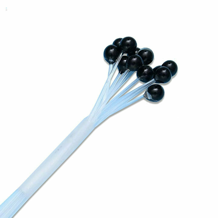Solid black glossy EP Small fly tying eyes on plastic stems