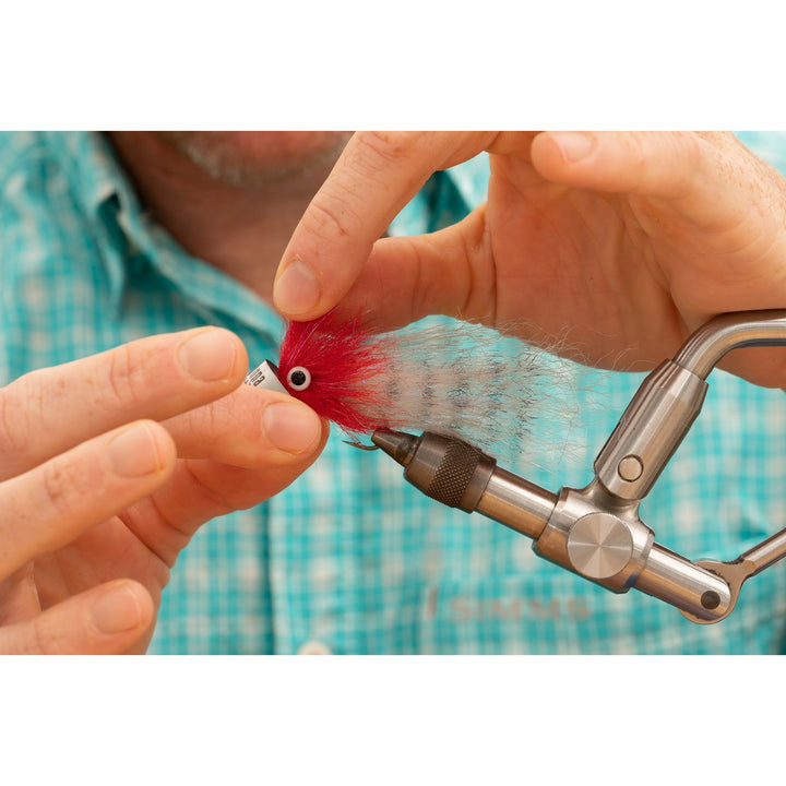 DL3 Minnow DIY Kit Banana Creme fly tying process with red head and speckled white body