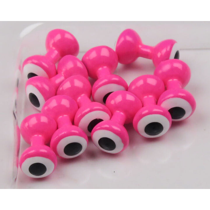 Bright pink double pupil lead eyes for fly tying