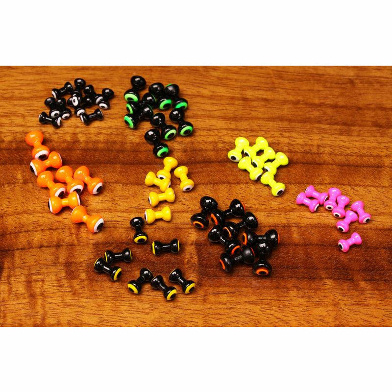 Assorted Hareline Double Pupil Lead Eyes multi-color pack