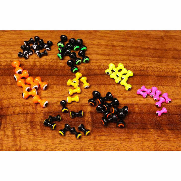 Assorted Hareline Double Pupil Lead Eyes multi-color pack