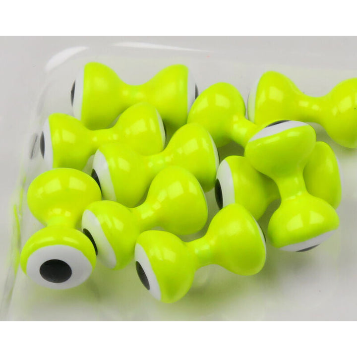 Hareline Double Pupil Lead Eyes neon chartreuse with white rings