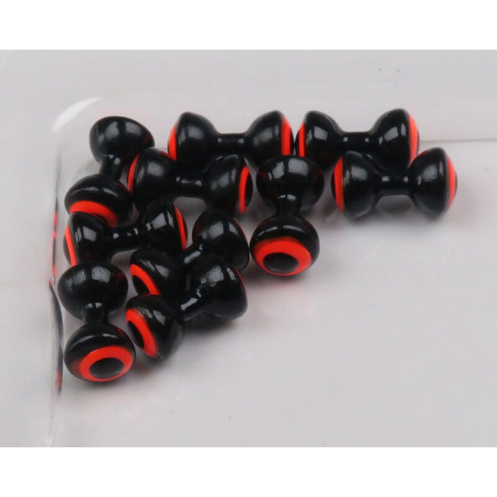 Black double pupil lead eyes with red rings