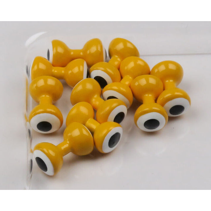 Hareline Double Pupil Lead Eyes yellow with white outer rings
