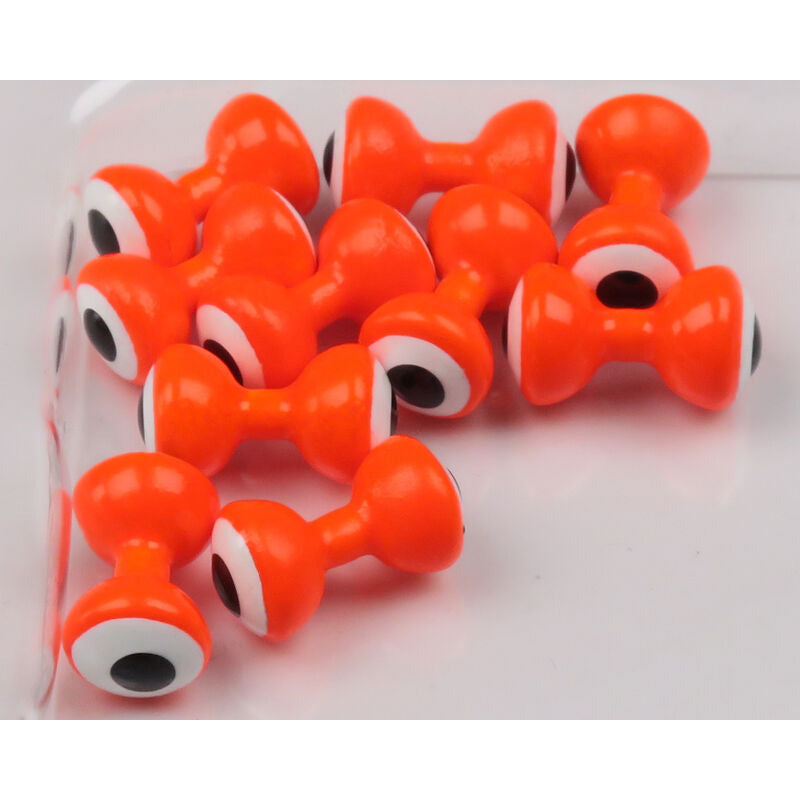 Hareline Double Pupil Lead Eyes vibrant orange with white rings