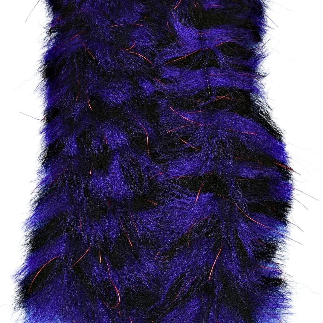 Black and iridescent purple chevron brush with copper metallic threads for contrast