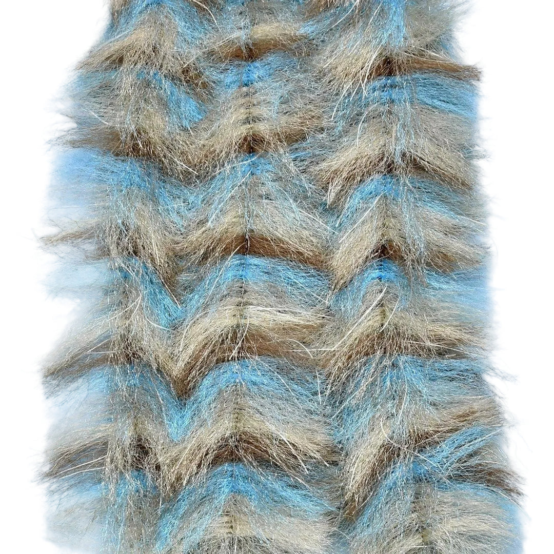 Electric blue and silver chevron stack brush for durable crustacean imitation patterns