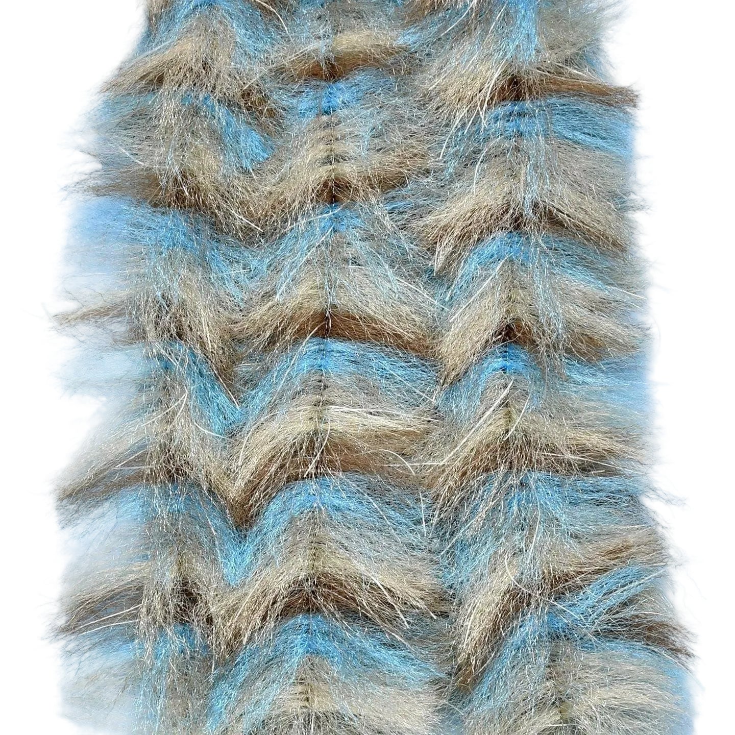 Electric blue and silver chevron stack brush for durable crustacean imitation patterns
