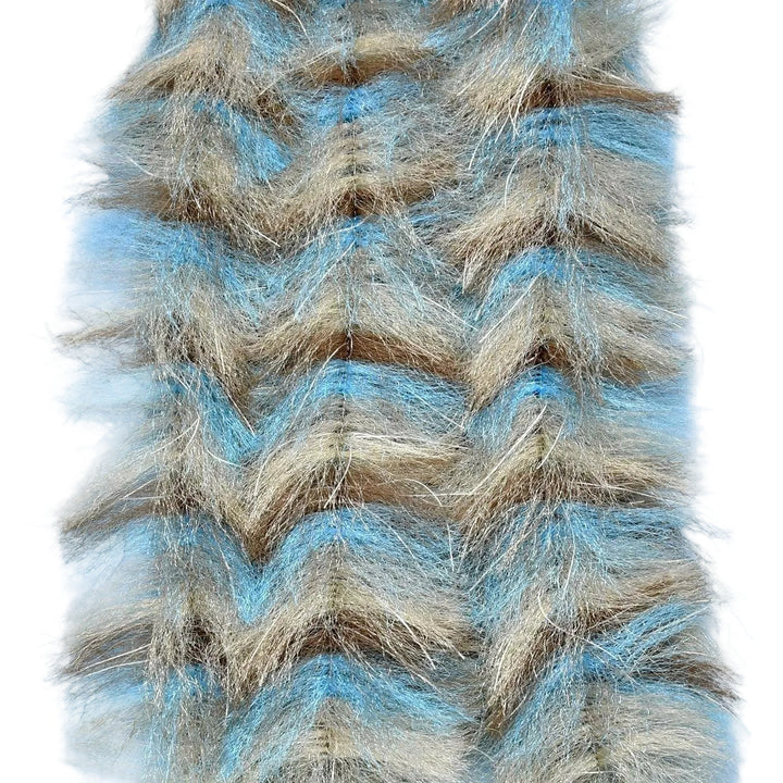 Electric blue and silver chevron stack brush for durable crustacean imitation patterns