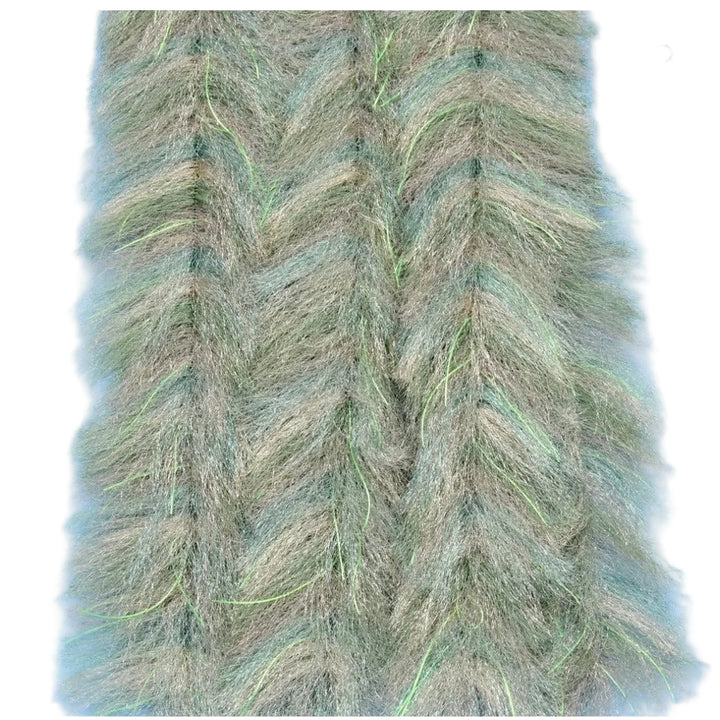 EP Crustaceous Brush with Micro Legs in grey and iridescent blue-green for tying crab and shrimp flies