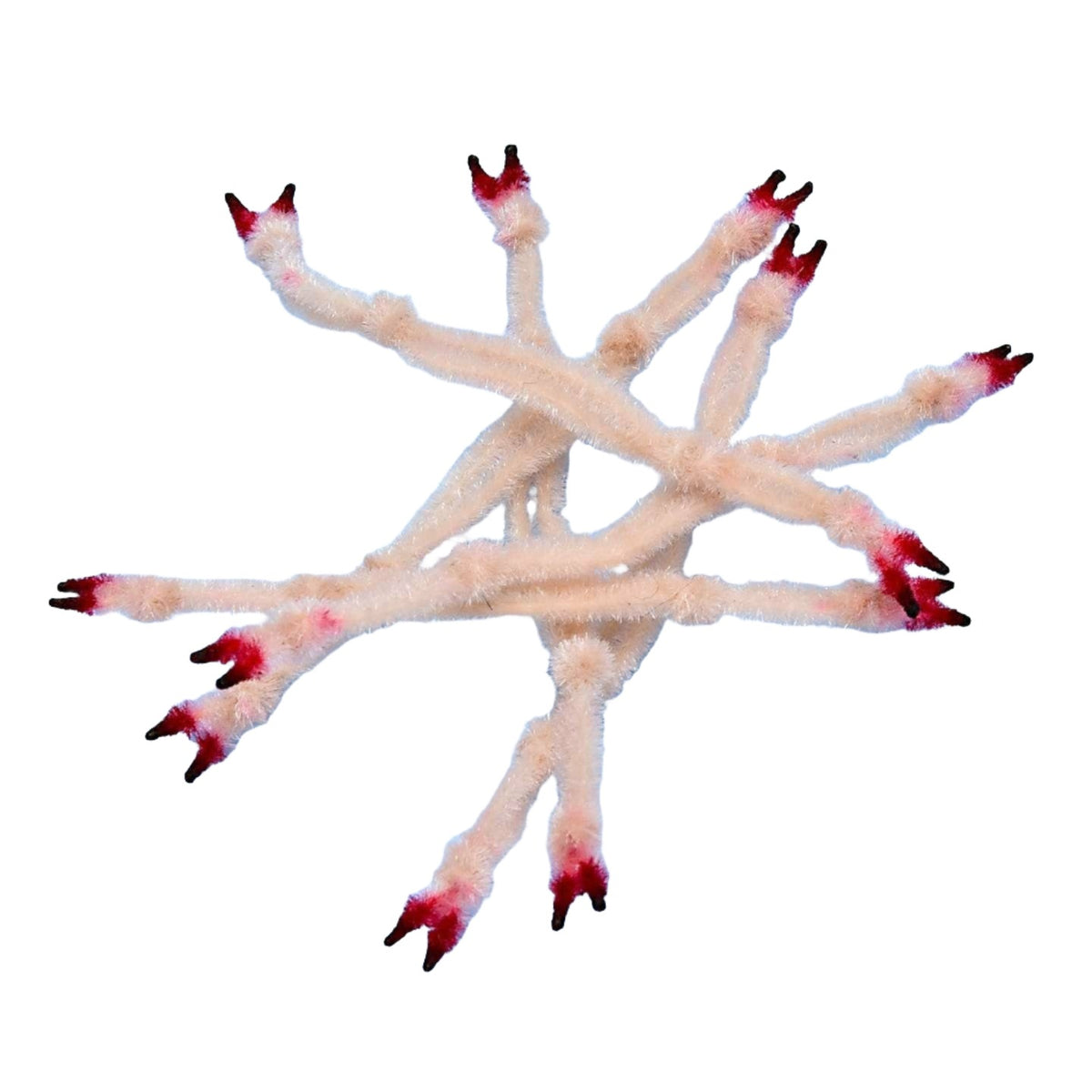 EP Crab Claw fly tying material in sand tan with red and black gradient tips, 6 per pack