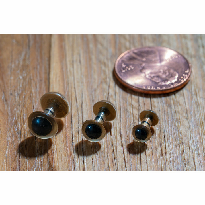 EP Gamechange golden fly eyes size comparison with penny for scale