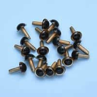 Bronze metallic stem EP plastic fly eyes with black lenses